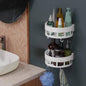 Bathroom Shelves with Hooks (Pack of 2)